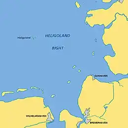 Carte de la baie d'Heligoland.