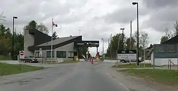 Poste frontalier d'Hemmingford, du côté canadien.