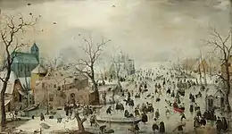Paysage d'hiver avec patineurs par Hendrick  Avercamp, vers 1608.