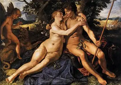 Vénus et Adonis par Hendrick Goltzius, 1614