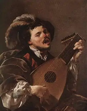 Joueur de luth par Hendrick ter Brugghen en 1624