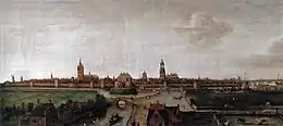 Delft vu de l'ouest, huile sur toile.