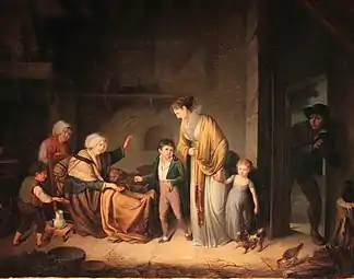 Henri-Nicolas Van Gorp, La Leçon de bienfaisance (vers 1800).
