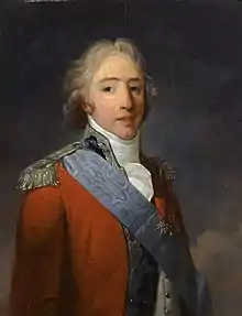 Huile sur toile représentant le comte d'Artois, futur Charles X.