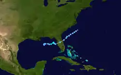 Trajectoire de la tempête tropicale Henri