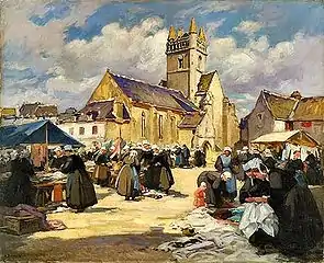 Henri Alphonse Barnoin, Marché à Quimperlé (vers 1928), musée des beaux-arts de Quimper.