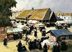 Henri Barnoin : Jour de marché au Faouët.