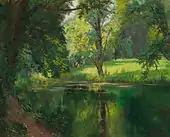 A quiet stretch of the river, huile sur toile, 50 × 61 cm