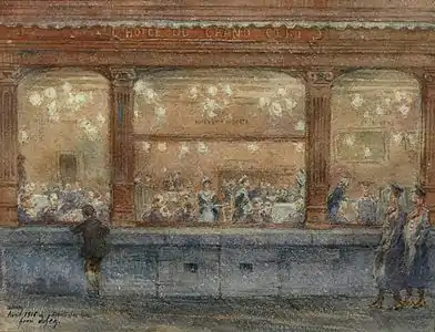 L'Hôtel du Grand Cerf, avril 1916, aquarelle, musée de la Chartreuse de Douai.