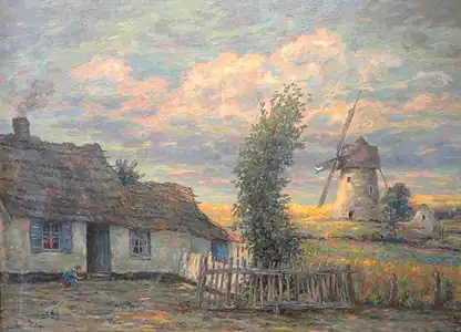 Moulin du Boulonnais au soleil couchant, musée du Touquet-Paris-Plage.