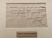 Lettre de Henri IV indiquant qu'il part pour Gonnord (collection privée)