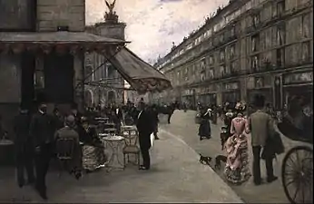 Le Café de la Paix, place de l'Opéra, localisation inconnue.