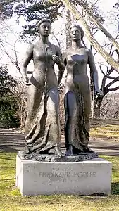 Monument à la mémoire de Ferdinand Hodler, 1957 Promenade du Pin, Genève. Bronze, H. 250 cm sans socle.