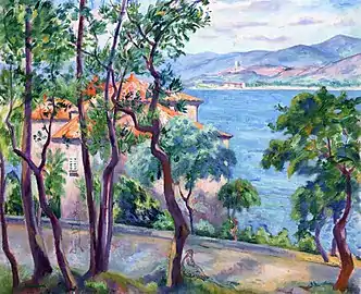 Above the Oustalet (View over Grimaud), 1920, huile sur toile, 65 × 81 cm, Collection privée