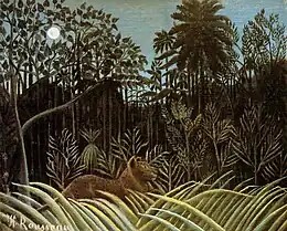 Henri Rousseau, Lion dans la jungle (1904).