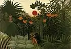 Henri Rousseau, Paysage tropical : lutte de l'Indien et du gorille, 1910