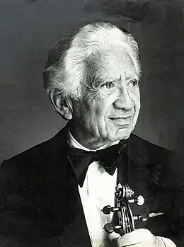 Le violoniste Henri Temianka (en 1987)