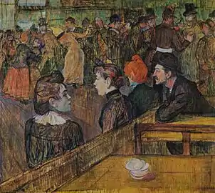 Au Moulin de la Galette (1889), huile sur toile (88,9 × 101,3 cm), Chicago, Art Institute of Chicago.