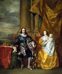 Charles Ier et son épouse Henriette-Marie de Franceavec leurs enfants Charles et Elisabeth, 1633Palais de Buckingham