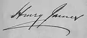 Signature de Henry James