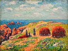 Henry Moret : Falaises d'Ouessant (1902, ce tableau représente en fait le ramassage du goémon).