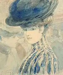 Portrait de femme au chapeau bleu (1898), localisation inconnue.