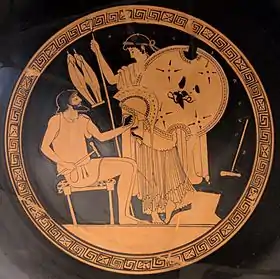 Hephaistos Thetis at Kylix by the Foundry Painter Antikensammlung Berlin F2294