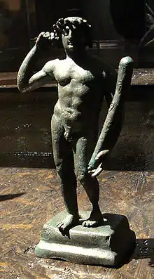 Statuette d'Héraclès en bronze, provenant du temple principal d'Aï Khanoum (Afghanistan), IIe siècle av. J.-C.