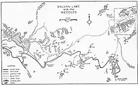 Carte schématique des Needles.