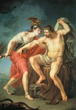 Héraklès se brûle sur le bûcher en présence de Philoctète (1782).