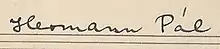 signature de Pál Hermann