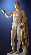 Hermès Logios, marbre, copie romaine d'après un original grec du Ve siècle av. J.-C. Collection Ludovisi.