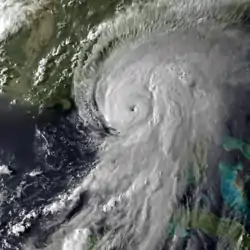 Hermine le 1er septembre 2016 à 23 h 0 UTC à son maximum.