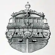 Le tableau arrière du Héros, vaisseau-amiral de 74 canons que monte Suffren lors des six batailles qu'il livre à la flotte anglaise de 1781 à 1783.