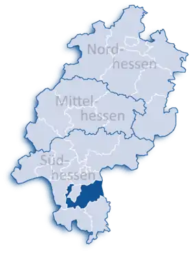 Localisation de Arrondissement de Darmstadt-Dieburg