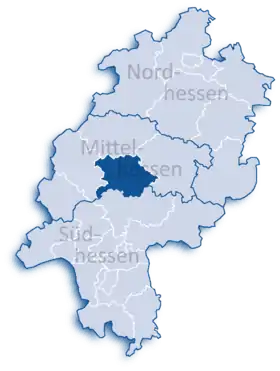 Localisation de Arrondissement de Gießen