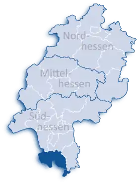 Localisation de Arrondissement de la Bergstraße