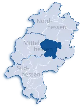 Localisation de Arrondissement de Vogelsberg