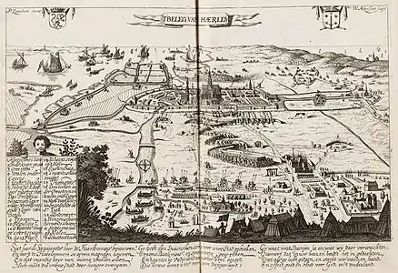 Le Siège de Haarlem, d'après Pieter Jansz Saenredam (eau-forte, ca. 1626-1628)