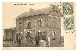 La gare d'Heudicourt, avant les destructions de la Première Guerre mondiale.