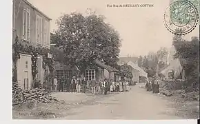 Une rue devant chez le maréchal ferrant.