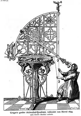 Le quadrant fait environ quatre mètres de haut, et est finement sculpté.