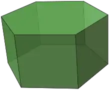 Le prisme hexagonal est un prisme droit de base un hexagone régulier.