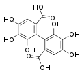 structure de l'acide hexahydroxydiphénique.