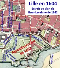 L'enceinte étendue en 1604