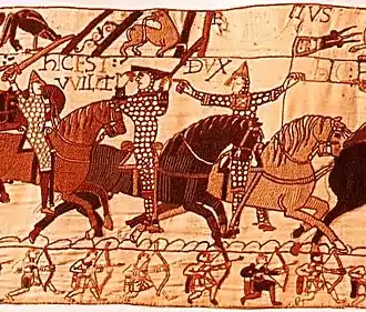 Eustache de Boulogne portant l'étendard normand.
