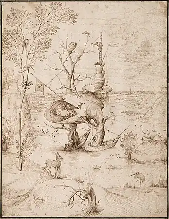 L'Homme arbre, dessin à la plume et encre marron sur papier (27,7 × 21,1 cm), Vienne, Albertina.