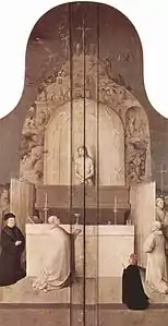 Messe de saint Grégoire, 1495, Jérôme Bosch, Musée du Prado à Madrid.