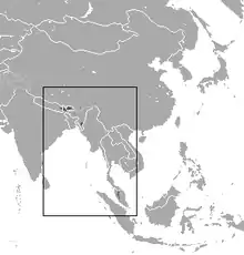 Carte d'Asie du Sud-Est quelques petites taches éparses vers l'Himalaya