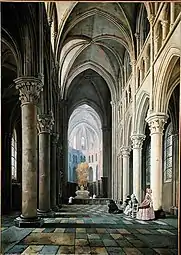 Hippolyte-Joseph Cuvelier, Intérieur d'une église (vers 1840).